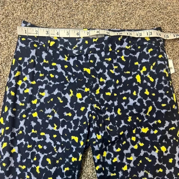 GAP ANKLE PANTS SLIM ANKLE CROPPED STRETCH BLUE AND YELLOW PRINT NWT SIZE 0 - Picture 8 of 9